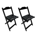 Kit 2 Cadeiras Dobráveis De Madeira Maciça Pretas